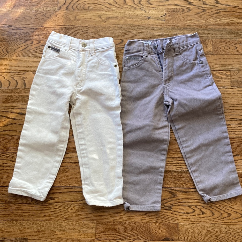 Kids off White and Taupe Pants